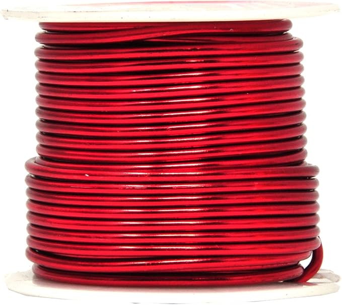 Mandala Crafts 12 Gauge Anodized Aluminum Craft Wire for Jewelry Making - 276 FT Colored Flexible Silver Copper Black Pink Ice Blue Red Wire - Bendable for Bonsai Armature Crafting Sculpting
