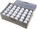 Klmnop 1Pcs Light Bulb Organizer Storage Box with 30 Dividers, Foldable Dustproof Ornament Storage Container with Lid Sturdy PP Board for Home Various Standard Bulbs Organizing(Grey)