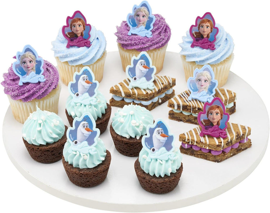 DecoPac Frozen II Rings, Cupcake Decorations Featuring Elsa, Anna, And Olaf For Birthday And Christmas Celebrations - 24 Count (Pack of 2)