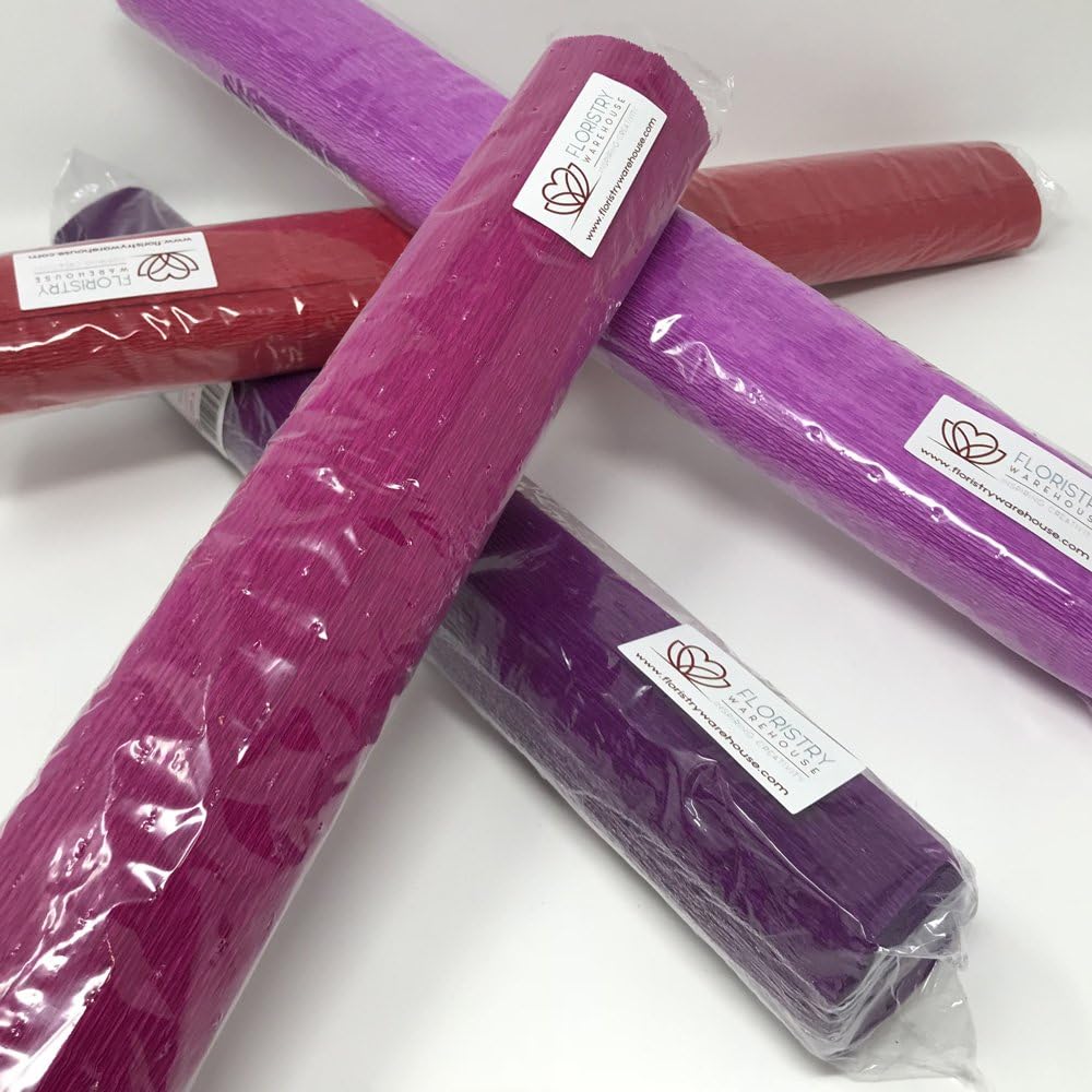 FloristryWarehouse Crepe Paper roll 180g (20 Inches Wide x 8ft Long) Strawberry Red (Shade 582)