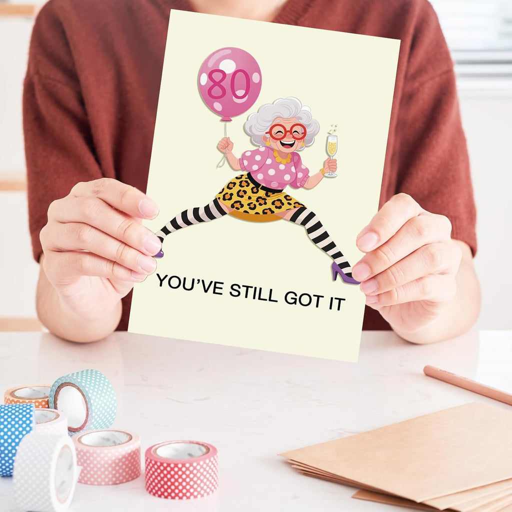 OJsensai Happy 80th Birthday Card Gifts for Women，80 Year Old birthday Decorations for Her Mom Wife Grandma