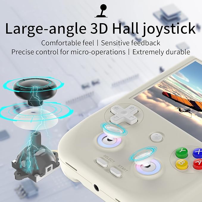 RG406V Handheld Game Console Preloaded Games RG 406V 4-inch IPS Multi-touch Screen Retro Game Console 128G UFS2.2 Android 13 Retro Emulator RG406V 5500mAh Battery 1080p DP WIFI Bluetooth Beige White