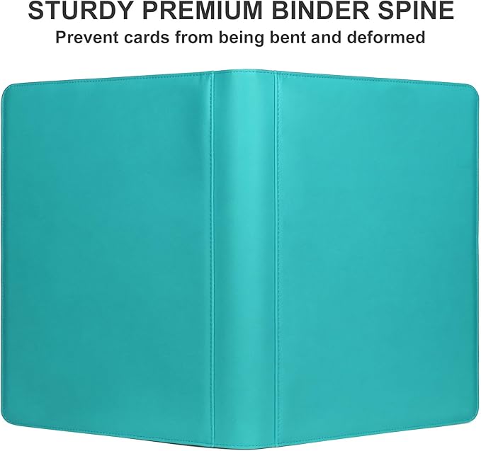 GEAoffice Premium 1000 Trading Card Binder, Large Side Loading 16 Pocket Card Collection Binder Album Folder for MTG, TCG & Sports, Turquoise