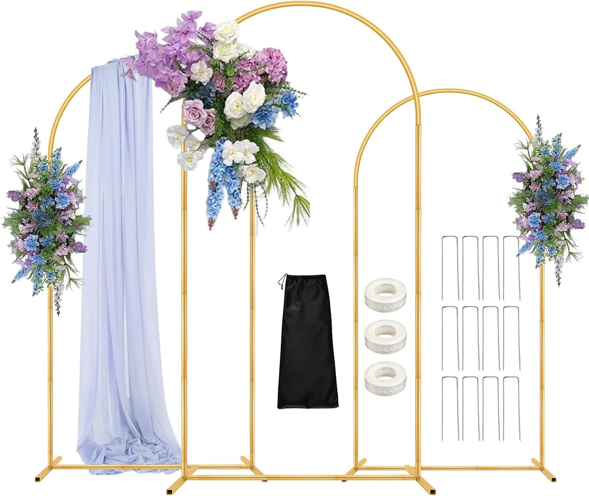 6ft,5ft,4ft balloon arch stand kit with base set, main product view