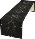 Sun Moon Table Runner - Magical Leaves Mysterious Western Traditional Elements Black White Table Runner for Party Living Room Home Kitchen Dinner - 13x108 Inch