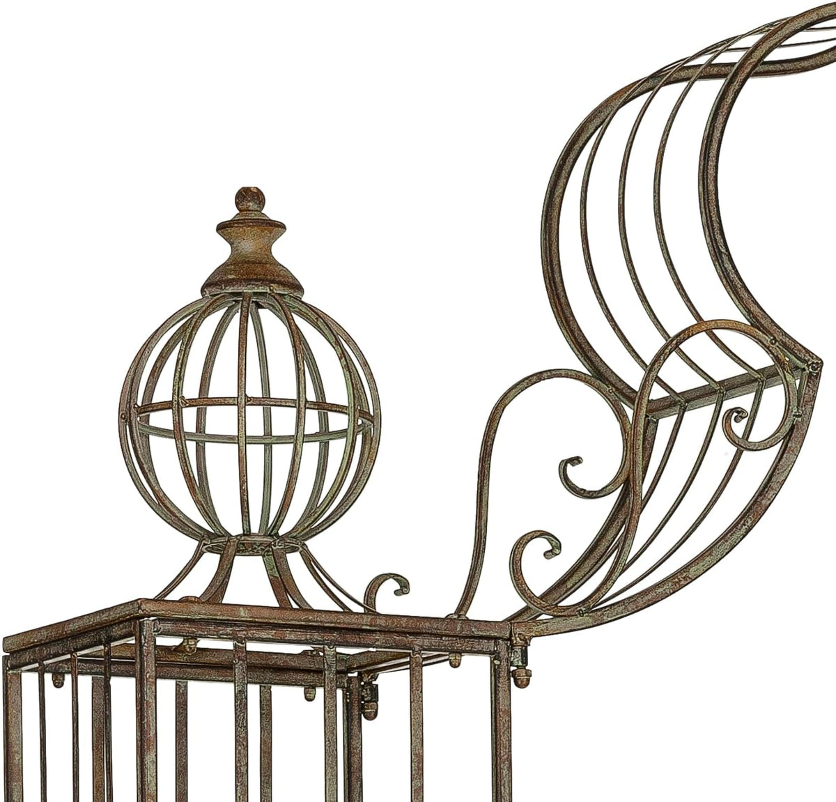 SAFAVIEH Outdoor Beatrix Metal Garden Arbor, 107.8" Rustic Blue PAT5012A