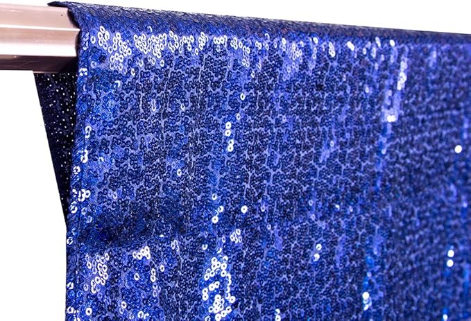 SquarePie Sequin Backdrop Not See Through Thick Background Glitter Curtain Party 20FT x 10FT Navy Blue
