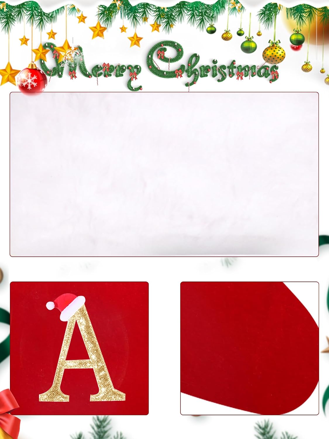 20 Inches Super Soft Plush Monogram Christmas Stockings Xmas Rustic Personalized Stocking Embroidered Letter Decoration for Decor