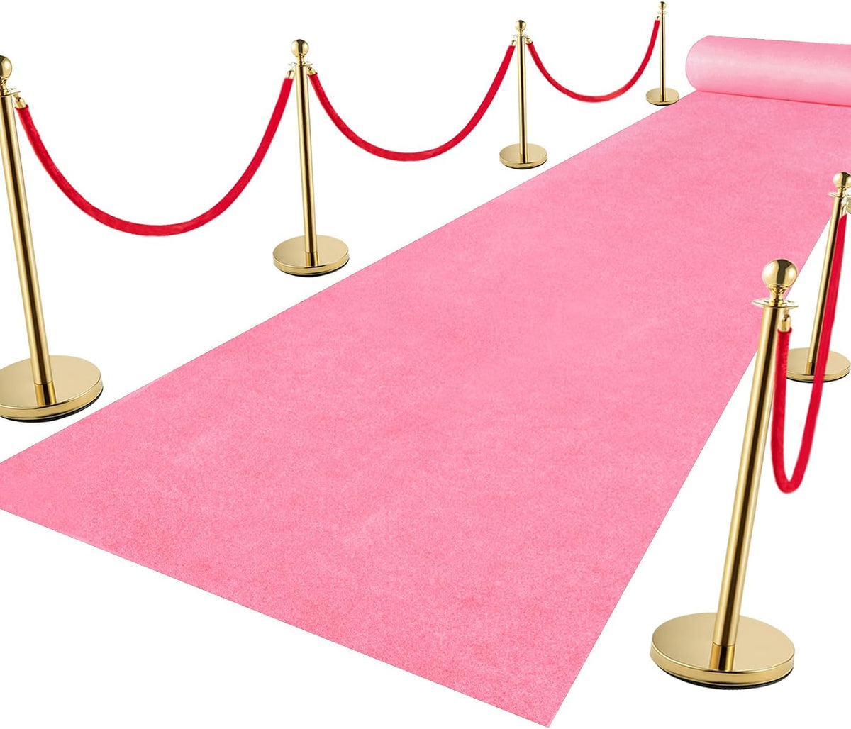 VOK Pink Aisle Runner Carpet Rugs for Wedding Accessories, Premium 160 GSM Fe...