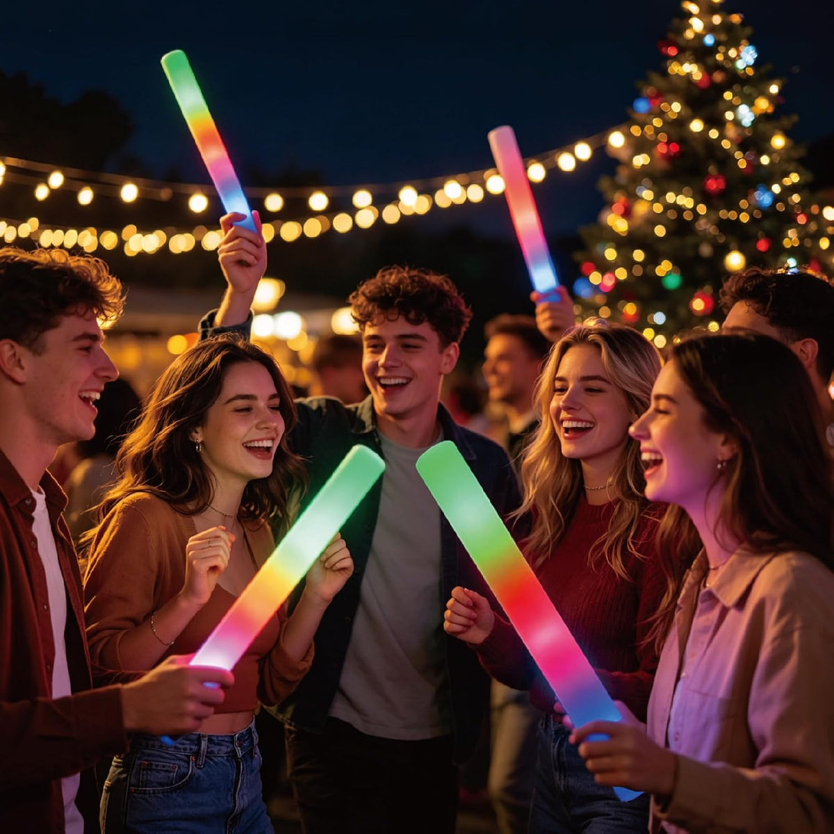 pelreame 105 Pack LED Light Up Foam Wands, 3 Modes Colorful Flashing Cheering...