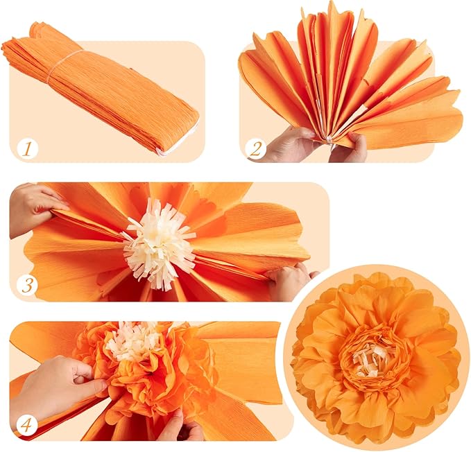 SUNBEAUTY Giant Colorful Paper Flowers Party Decorations 20" Large Fiesta Bulletin Board Tissue Pom poms Room Wall Decor for Birthday Wedding Bridal Babyshower Backdrop Hanging Tea Party Supplies