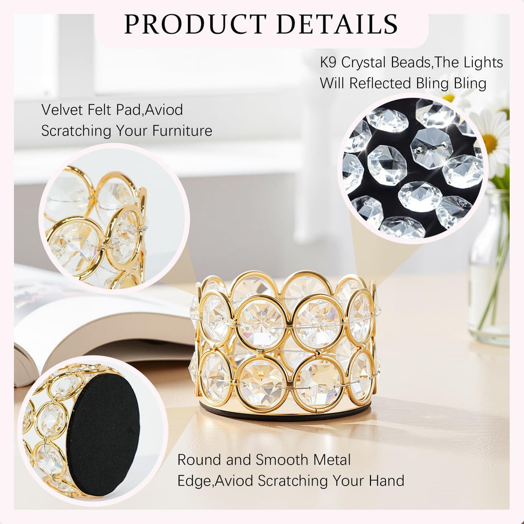 96Pcs Crystal Tea Light Candle Centerpieces for Tables Gold Votives Bulk,Geometric Candle Holder for Wedding Valentine's Day Party Gifts recuerdos para 15 años quinceañeras(Candle Excluded)