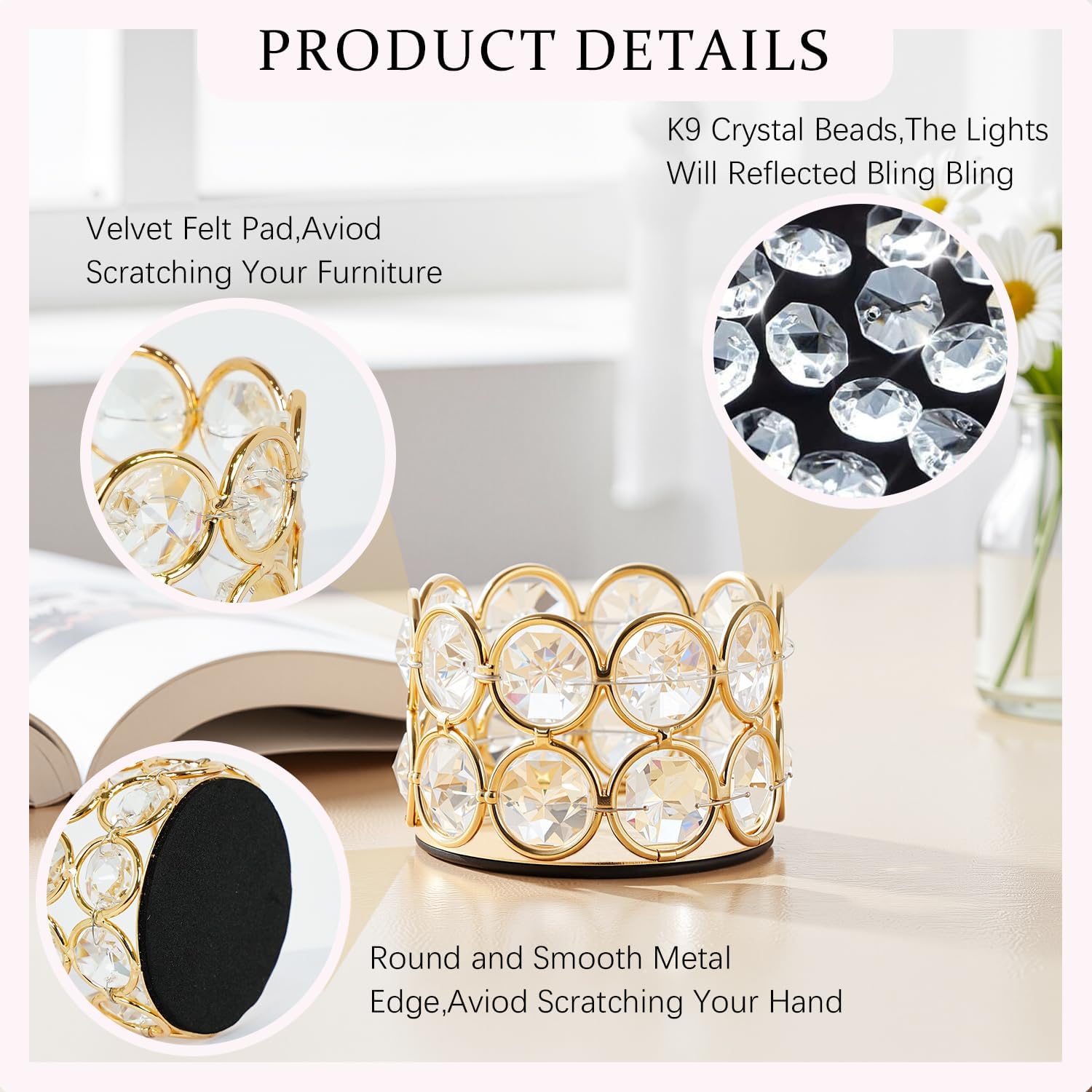 96Pcs Crystal Tea Light Candle Centerpieces for Tables Gold Votives Bulk,Geometric Candle Holder for Wedding Valentine's Day Party Gifts recuerdos para 15 años quinceañeras(Candle Excluded)