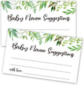 50 Baby Shower Name Suggestion Cards, Greenery Name Suggestion Cards for Baby Shower, Name Suggestion Game, Baby Shower Games, Baby Party Supplies, 3.5 x 2 Inches