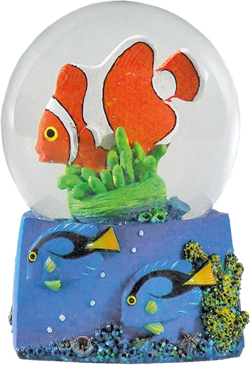 Water Globe - Reef Fish from Deluxebase. Snow Globe with Clown Fish or Blue Tang Figurine. Glass Glitter Globe with Resin Figurine and Molded Base. Great Home Decorations, Novelty Decor and Fish Gift.