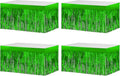 4 Pack Metallic Foil Fringe Tinsel Table Skirts,29x108 Inch Party Disposable Table Skirt Banner for Hotel Banquet Parade Floats Mardi Gras Holiday Birthday Wedding New Year Party Decoration(Green)