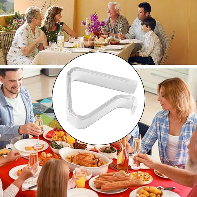 48 Pieces Transparent Clear Tablecloth Clips, Plastic Table Cloth Clips，Windproof Table Cover Holder Clamps，Table Cloth Holder for Christmas Home Wedding Party Indoor Outdoor Camping Picnic (Large)