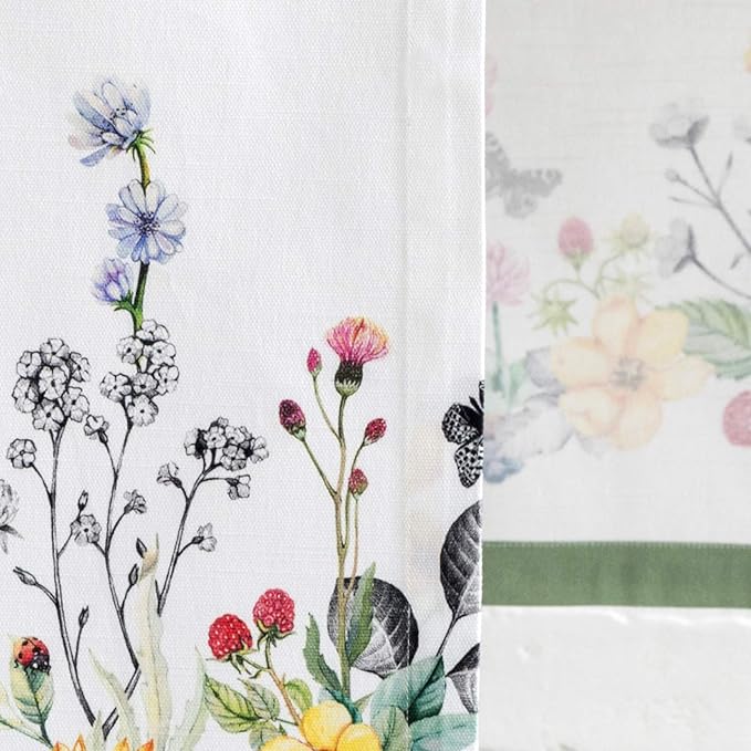 Maison d' Hermine Table Runner 100% Cotton Single Layer Table Runners 72 inches Long Decorative for Home Kitchen Dining Party Baby Shower Wedding Bridal Shower Spring Summer (Printemps, 14.50" x 72")