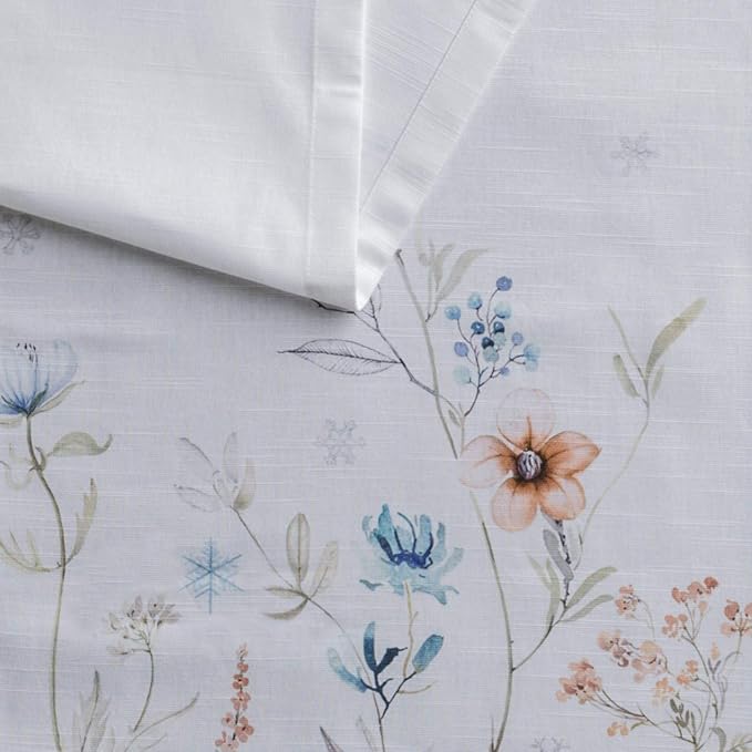 Maison d' Hermine Table Runner 100% Cotton Single Layer Table Runners 60 inches Long Decorative for Home Kitchen Dining Party Baby Shower Wedding Bridal Shower (Ice Florals, 14.50" x 60")