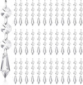 Nuenen 100 Pcs Hanging Crystals for Centerpieces Acrylic Chandelier Garland Beads Strands Prism Decorations Clear Teardrop Chandelier Crystals Pendant Wedding Home Garden Outdoor Ornaments(Icicle)