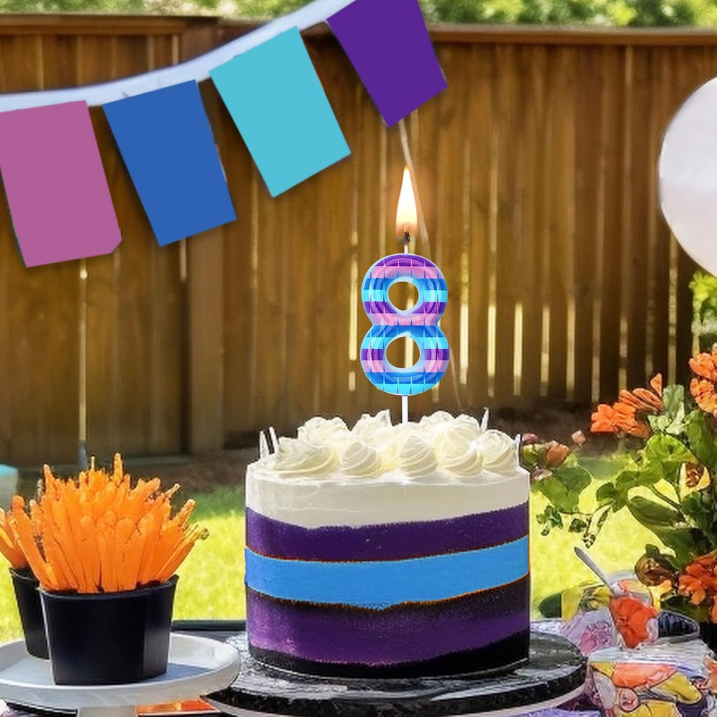 Conelist Video Game Birthday Candles Piñata Gaming Party Candle Numeral Cake Topper for Kids Battle Boys Birthday Decoration Gaming and Video Game Party Decoration Supplies(Number 8)
