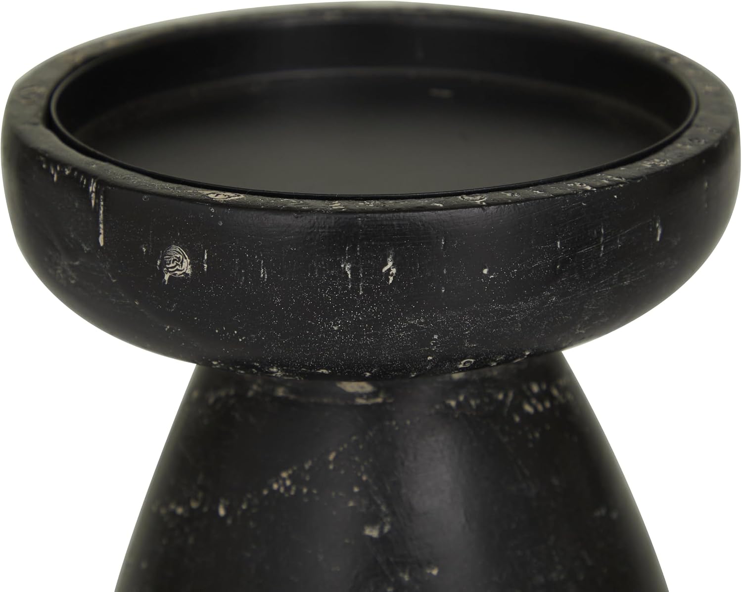 Deco 79 Wood Decorative Candle Holder Candle Stand, Set of 3 Candlestick Holder 6", 5", 4"H, Black