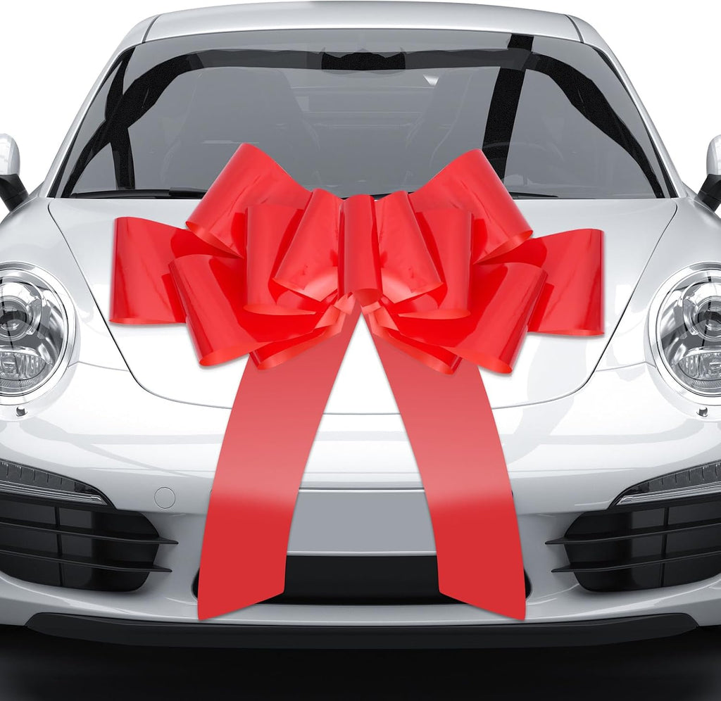 Xingshen-GTG 30 Inches Large Car Bow for Large Gift Wrapping Big Red Pull Bow for Birthday, Wedding, Christmas, Surprise Party
