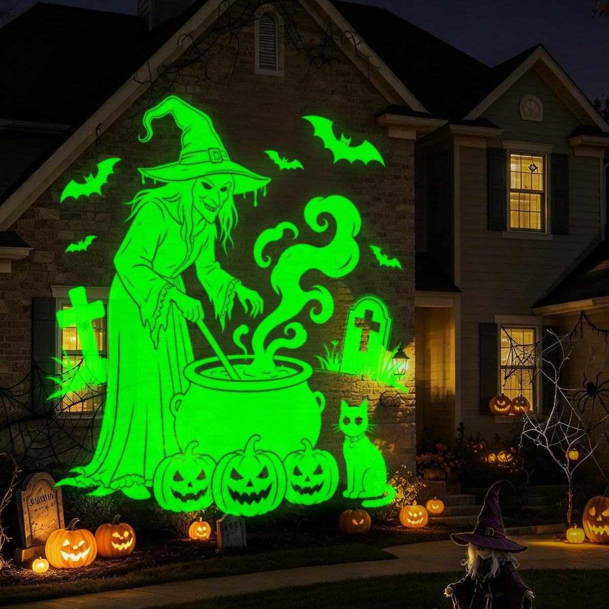 12 in 1 Halloween Projector Outdoor - 3D Dynamic Halloween Decorations,Cleare...