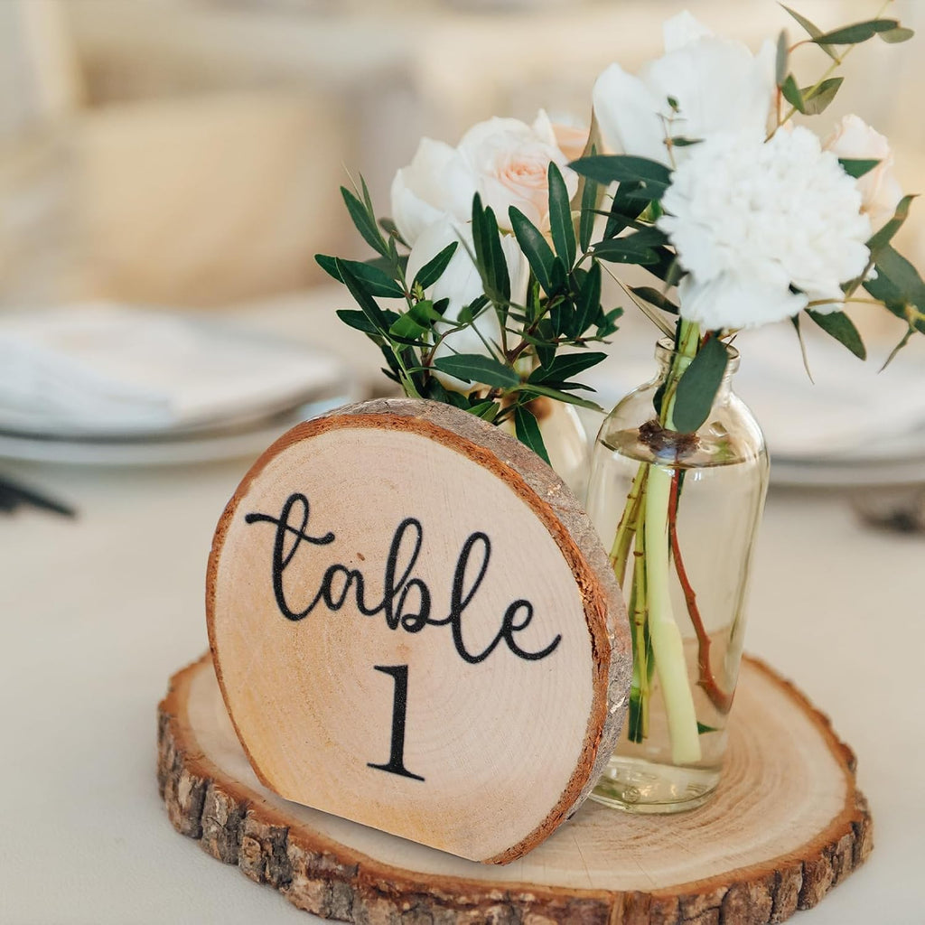 Novabright 20 Pcs 1 to 20 Numbers Rustic Wood Table Numbers Set Wedding Table Number for Wedding Centerpieces Banquet Seating Rustic Party Anniversary Event Decoration