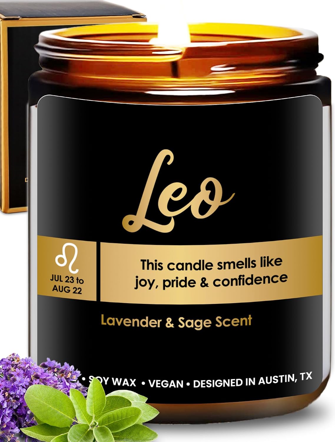 Leo Candle Zodiac, Thoughtful Astrology Gifts for Women & Men, Unique Leo Birthday Presents, Zodiac Sign Gifts for Astrology Lovers, Best Gift for Birthday, Christmas, Special Occasions, Gift Ready