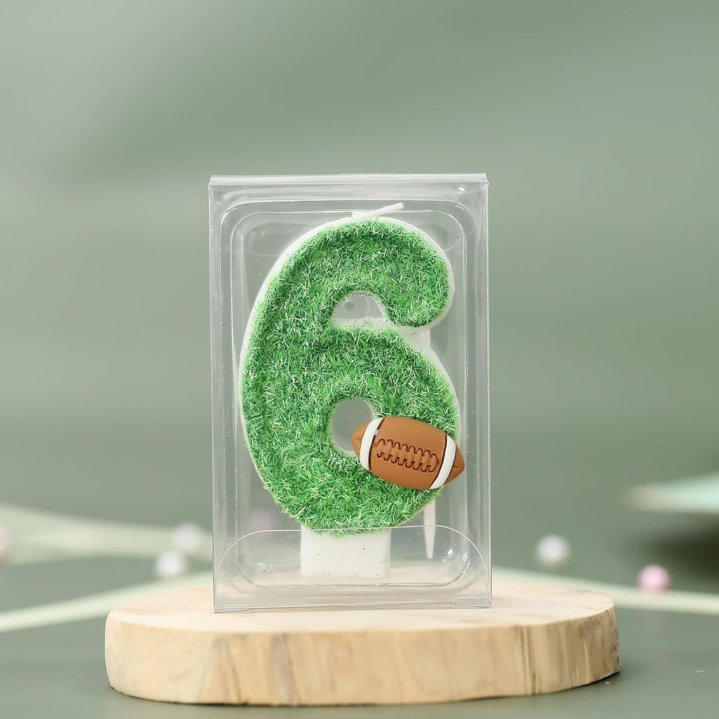 Football Birthday Number Candles for Cake Green Number 1 Candle 1st Football Cake Topper Cupcake Topper for Football Birthday Party Decorations Supplies Favors