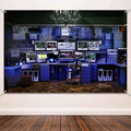 Computer Room Backdrop Neon Blue Hacker Station Backdrop Glowing Matrix Data Streams Background Boys Decor Studio Banner Props Shoot YUNHBDJ1448