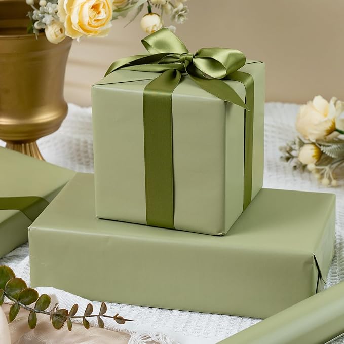 Garbendy Gift Wrapping Paper Roll-Solid Color Pearly-Lustre Paper,Perfect for Wedding, Valentine's Day,Birthday, Christmas,Baby Shower, Party - 17 Inch X 33 Feet