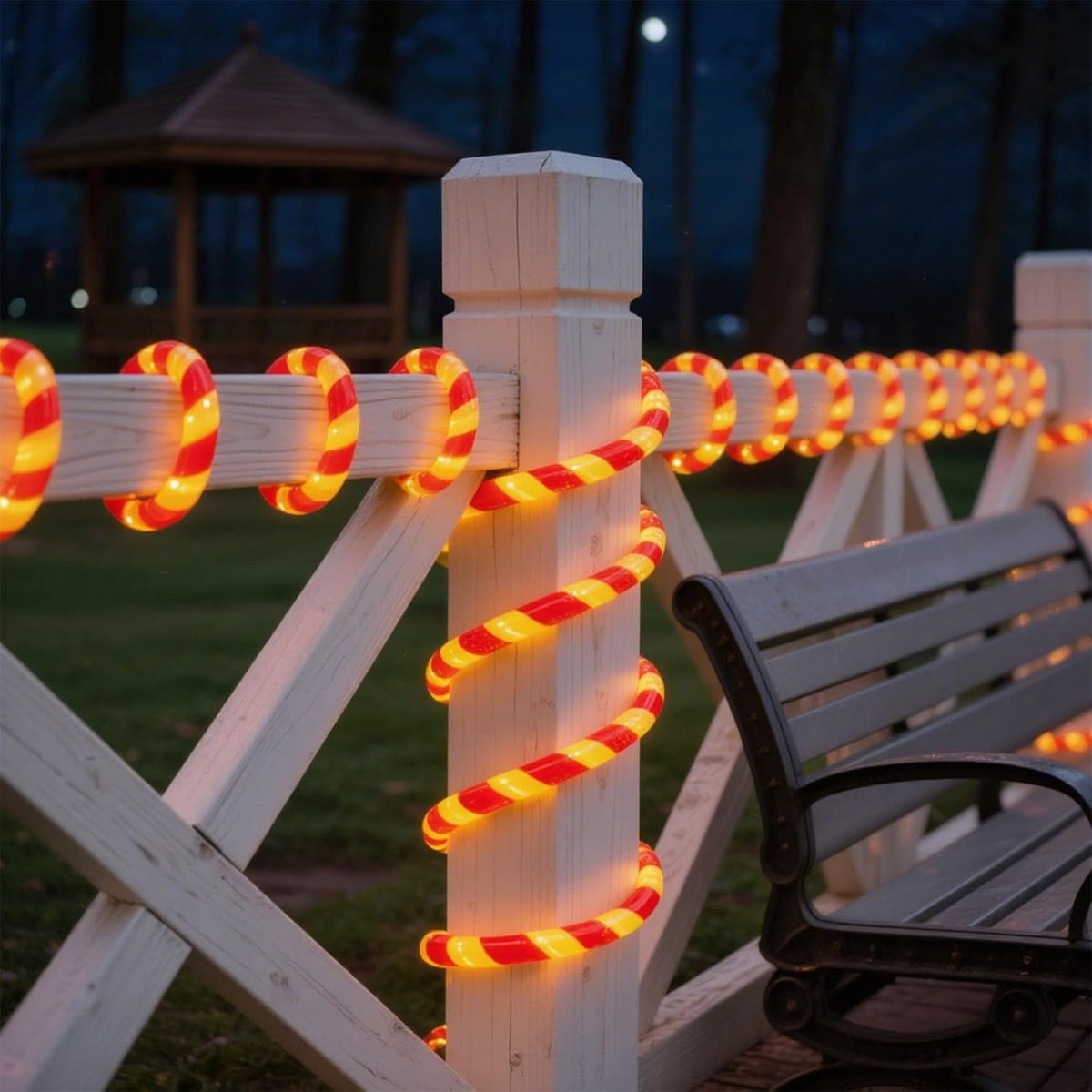 360 led christmas candy cane rope lights, 40ft, main product view