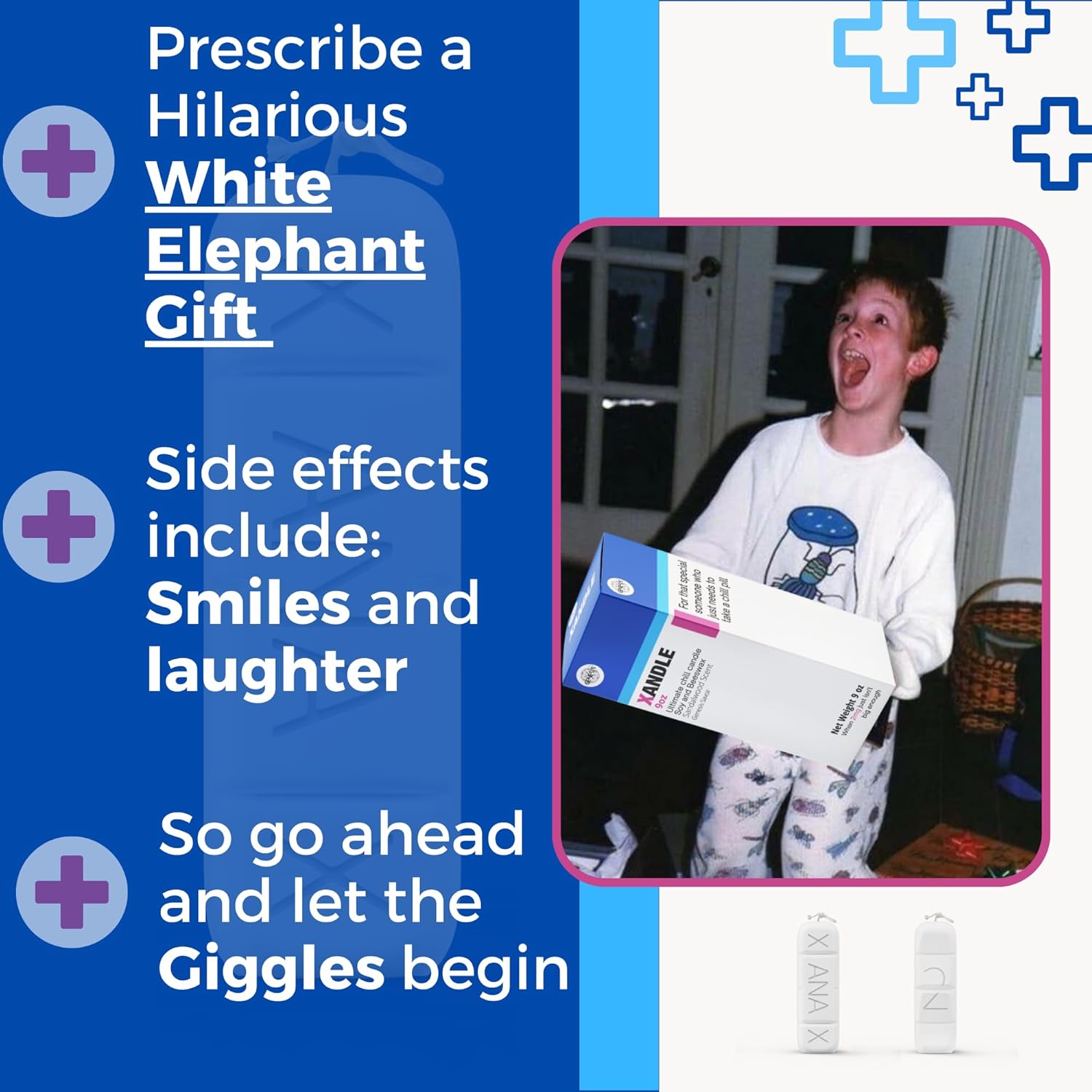 Xanax Candle with Gift Box - XANDLE - Cool Candles - White Elephant Gifts - Funny Candles - Novelty Candles - Funny Nurse Gifts - Eccentric Decor - Weird Decor - Gag Gift Candle