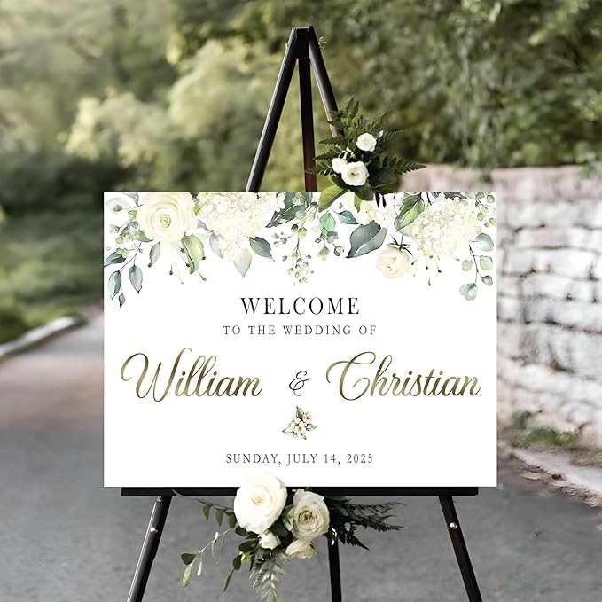 Welcome To Our Wedding Sign, Custom Wedding Welcome Sign, Easel Stand For Wedding Sign, Engagement Yard Sign, Rustic Wedding Decorations For Ceremony