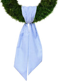 Baby Shower Wreath Sash for Front Door, Blue Seersucker Sash Holiday Stripes Wreath Accessories for Home Wedding Birthday Decorations