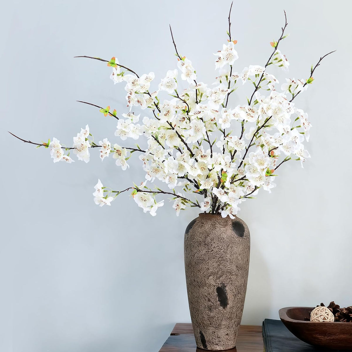 inxugao artificial cherry blossom branches decor 6 pcs, side view