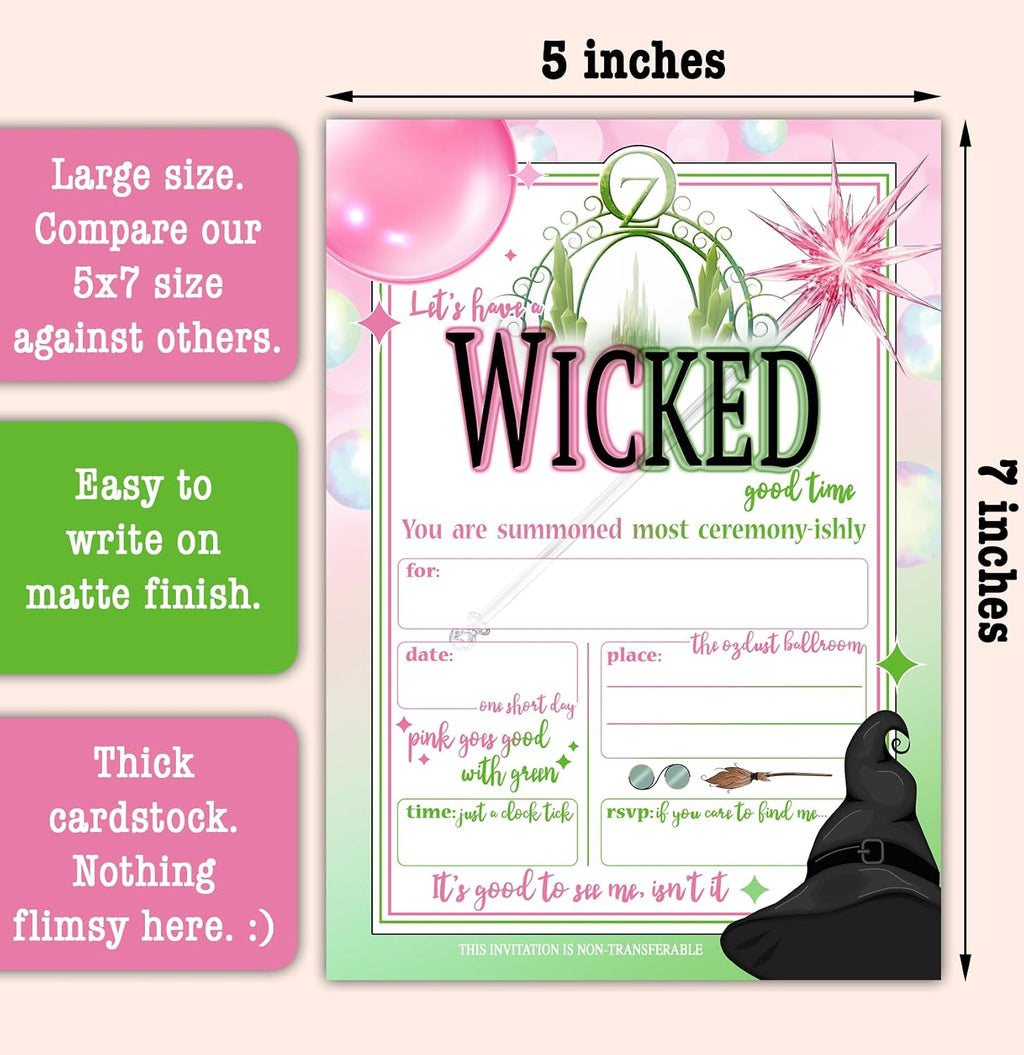 Baby Fresh Designs Let's Have a Wicked Good Time - Birthday Invitations - Viewing Party Invites - Set of 15 with envelopes