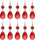 10pcs Crystal Prisms Chandelier Red Ornament Pendants Rainbow Maker 38mm Drop Prism Hanging Prisms for Wedding Party Chrismtmas Decoration DIY Jewelry