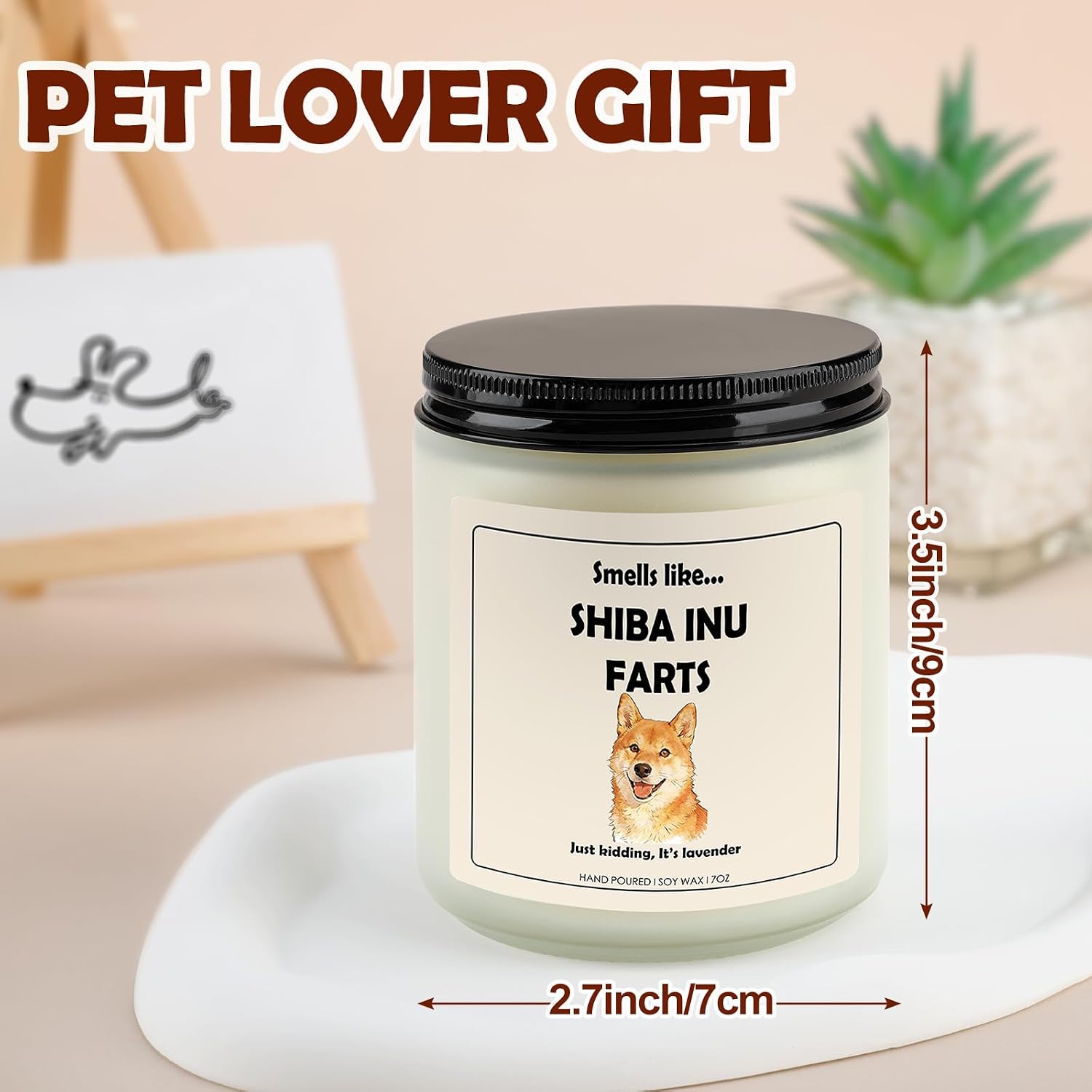 Shiba Inu Gifts & Decor, Shiba Inu Gifts for Women, Dog Farts Candle | Lavender Scent, Handcrafted with Natural Soy Wax