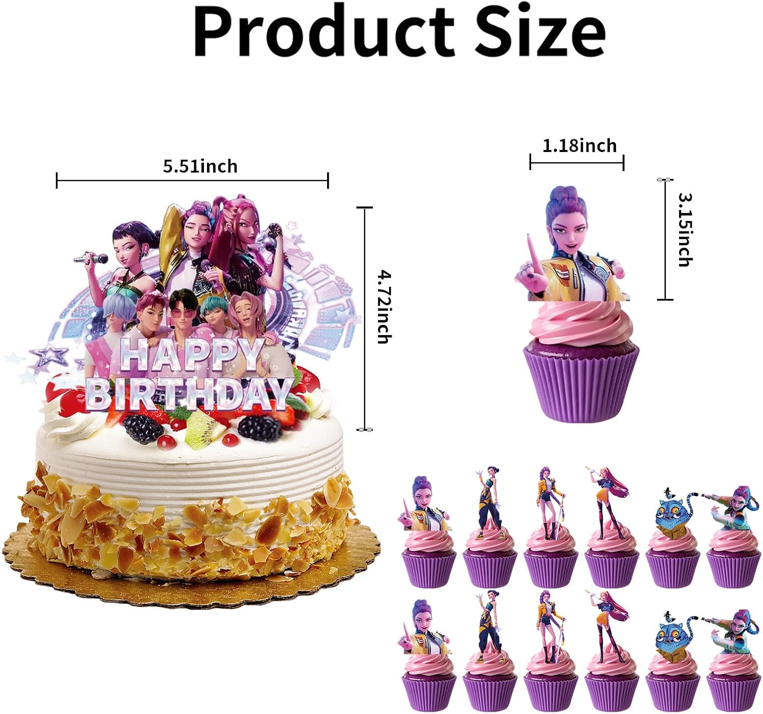 25 Pcs Cartoon Cake Decorations, Cute Happy Birthday Cake Toppers, Perfect for Theme Parties, Birthday Celebrations, and Holiday Festivities