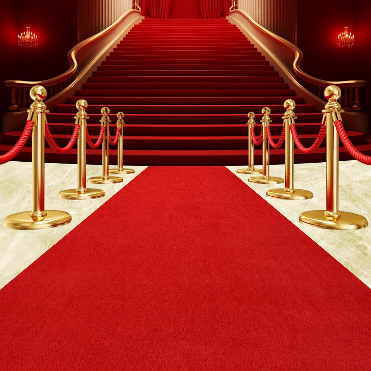 Extra Thick Red Carpet Runner 3 x 30Ft, Non-Slip TPR Rubber Backing, 450 GSM ...