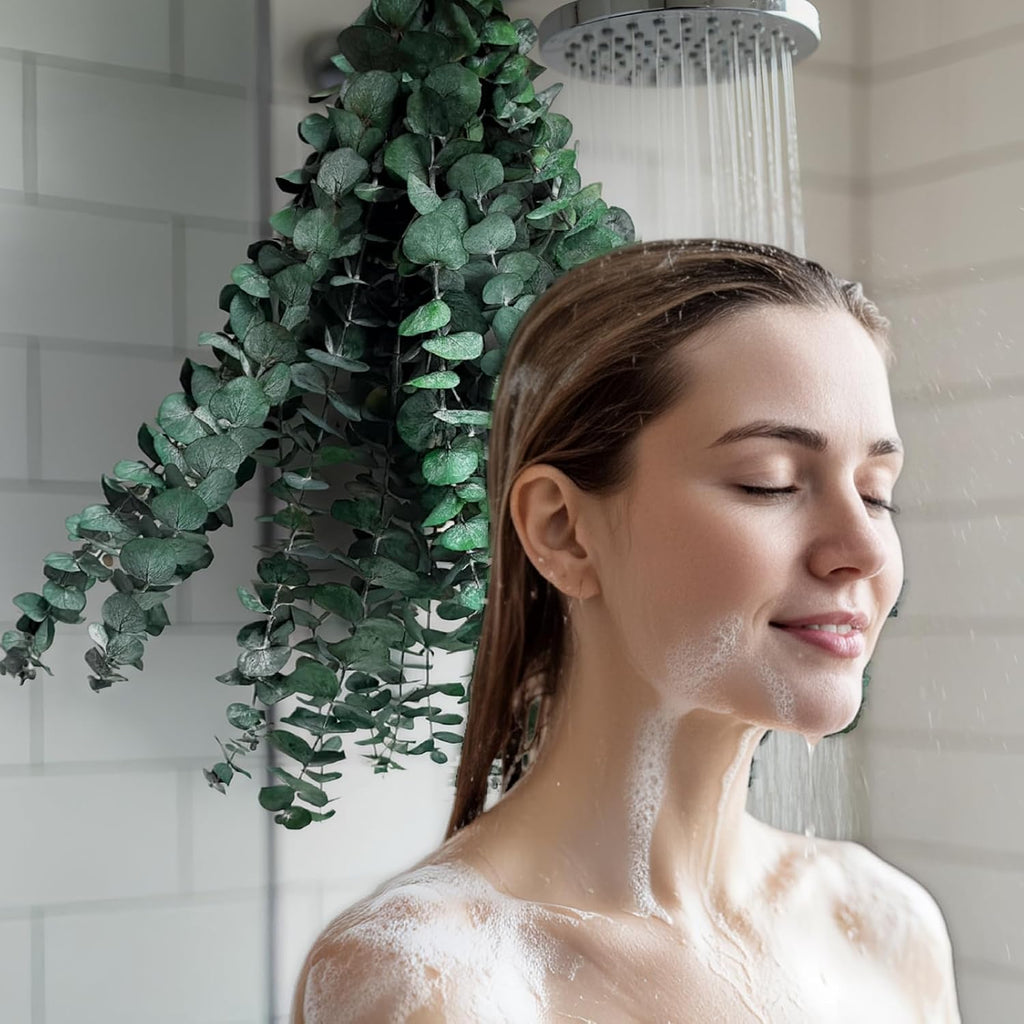 20 PCS Dried Eucalyptus Stems for Shower Hanging, 100% Made from Fresh Leaves, 17” Preserved Eucalyptus for Vase Filler, Wedding, Farmhouse, Bathroom, Home & Spa Decor