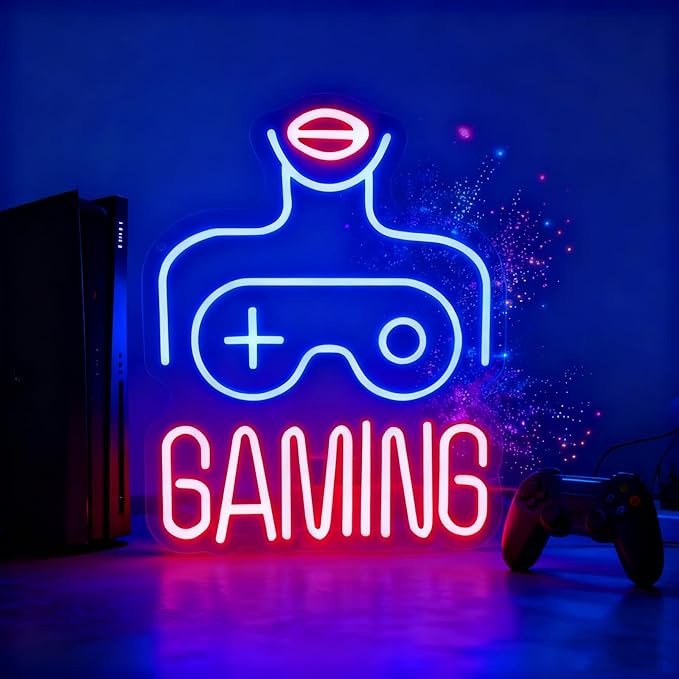 Gaming LED Lights for Wall Decor,Video Game Room Neon Sign Gift for Teens Boys Men Gamer,Lady Body Light Up Sign for Man Cave Home Bar Bedroom Pub Club Birthday Party USB Powered（14.2"*10.2"）