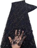 embroidered sequin african lace heavy craft beading glitter, main product view