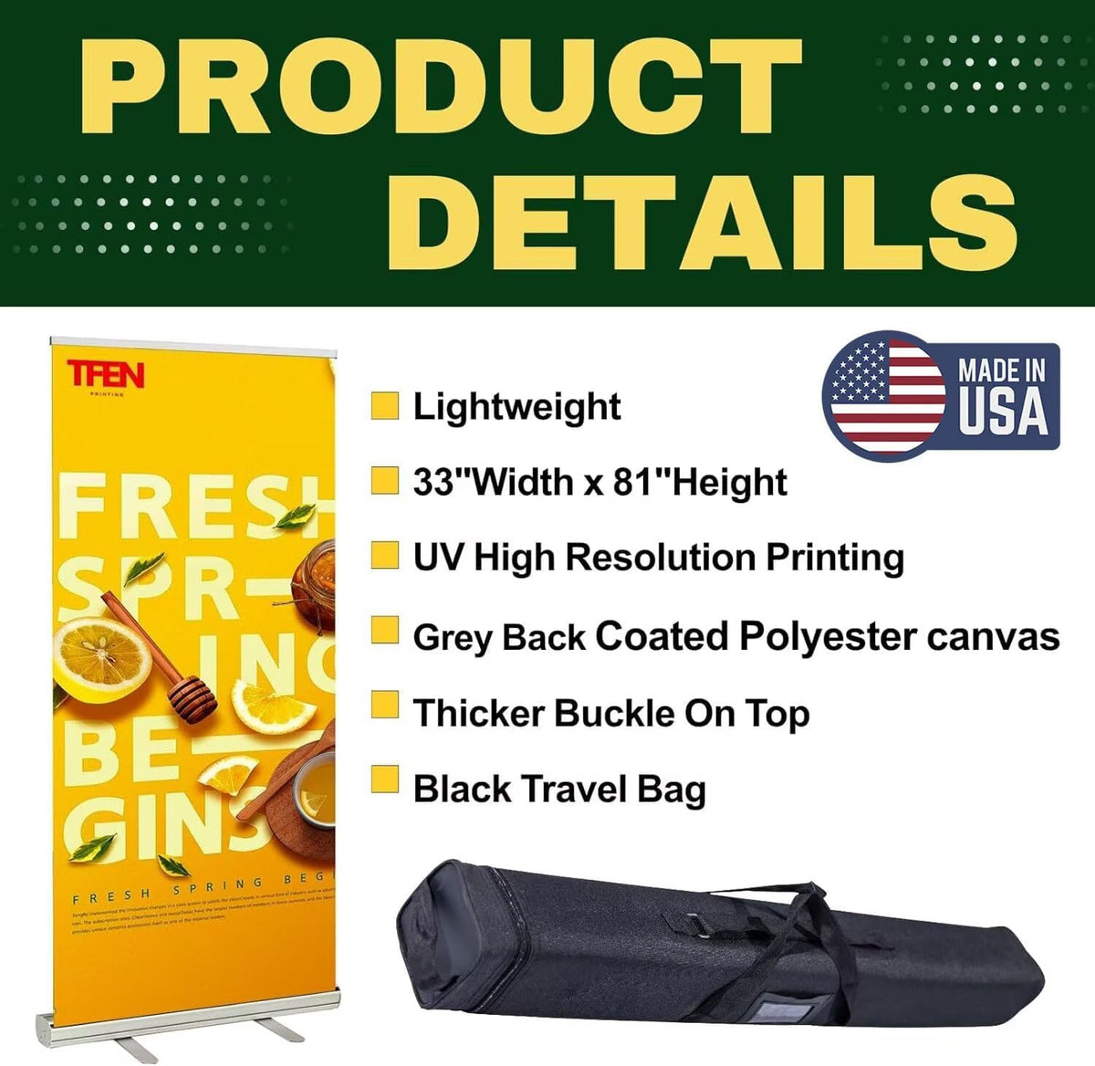 Custom Retractable Banner with Aluminum Silver Stand – Ready in 1 Day, Person...