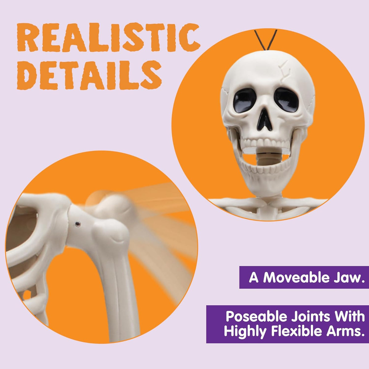 joyin 5 pcs posable halloween skeleton decor 16 showing dimensions