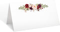 321Done Red Roses Place Cards for Table Setting - Set of 24 Blank Name Cards, Seating Chart & Placecard for Wedding Reception, Dinner Party, Buffet & Calligraphy - 3.5x2, White, Made in USA
