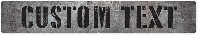 Custom Sign, Custom Street Sign, 11 Font Colors, 13 Font Styles, 4 Hole Options, 22 Sizes, 6x36 Inches, Rust Free DiBound, Fade Resistant, Made in USA by My Sign Center (Grunge Metal)